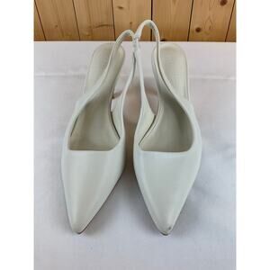 Meshki White Women's Pointed Toe Heels, Size EU 38- 2 in heels